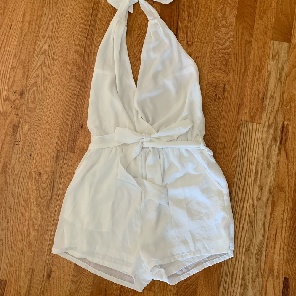 Elegant White Halter Jumpsuit